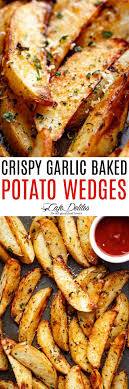 Crispy Garlic Baked Potato Wedges Cafe Delites