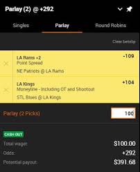 Profit = (stake x odds)/100. Parlay Bet Placing A Parlay Bet
