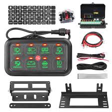 Io 50 sqflex switch box the io 50 is an on/off switch box designed for switching the system power supply on and off. Amazon Com 8 Gang Switch Panel Akd Part Circuit Control Box Universal Switch Box Wiring Harness Touch Panel On Off Button For Truck Marine Industrial Scientific