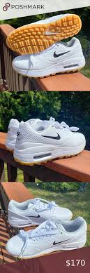 New Nike Air Max 1 Golf White Gum Black Swoosh In 2020 New Nike Air Clothes Design Nike Air Max