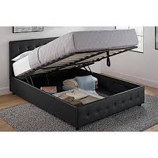 Dorel dhp dakota upholstered platform bed with storage drawers, black faux leather, queen. Dhp Cambridge Upholstered Bed With Storage Black Faux Leather Full From Walmart Accuweather Shop