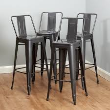See more ideas about bar stools, metal bar stools, stools for sale. Gunmetal Grey Metal Breakfast Bar Stool Industrial Retro Seat Chair Back Rest Ebay