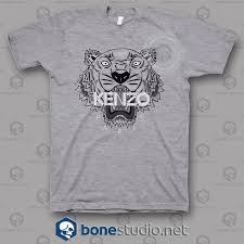 Kenzo Logo Tiger Gris T Shirt Adult Unisex Size S 3xl
