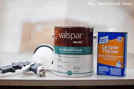 After removing the hardware, we recommend that the cabinets be thoroughly cleaned with a good cleaner degreaser to remove all grease and oils that normally buildup on kitchen cabinetry over time. Painting Furniture With Pre Catalyzed Lacquer The Weathered Door