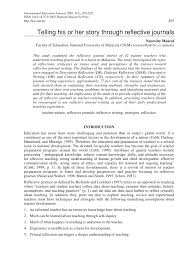 Pdf Telling His Or Her Story Through Reflective Journals