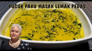 Siap semua bahan yang diperlukan untuk membuat pucuk paku masak lemak cili api yang digabungkan dengan telur itik ini , tumbukkan bawang merah , cili api dan juga kunyit hidup sehingga hampir lumat. Pucuk Paku Masak Lemak Pedas Pucuk Paku In Spicy Coconut Milk Malaysian Recipes Youtube