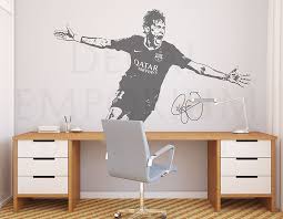 Neymar Da Silva Santos Junior Brazil Barcelona Psg Soccer Football Wall Decal Boy Girl Room Deco Chambre Foot Deco Chambre Chambre Garcon