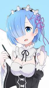 1574 rem re zero hd wallpapers and background images. Download Beautiful Short Hair Anime Girl Rem Re Zero Wallpaper 750x1334 Iphone 7 Iphone 8