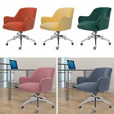 3 inch office computer chair furniture desk roller caster wheels twin bearings. Velvet Upholstered Office Chair Wheeled Adjustable Swivel Computer Desk Armchair Ebay