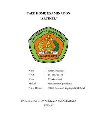 Doc Take Home Examination Arief Setyadi Academia Edu