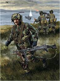 La Ametralladora Fn Mag Johnny Shumate Malvinas Bahia De San Carlos 21 De Mayo De 1982 Http Www Elgrancapitan Org Arte Militar Militar Historia Militar