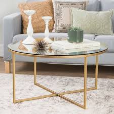 Style Meets Practical With Our 36 Round Coffee Table This Table Is Sure To Please On Its Own Or Styl Gold Coffee Table Round Glass Coffee Table Coffee Table