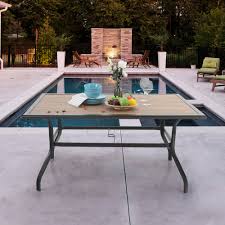 Check spelling or type a new query. Mfstudio Patio Dining Table Large Rectangular Table Backyard Bistro Outdoor Furniture Garden Table With Umbrella Hole Overstock 32063472