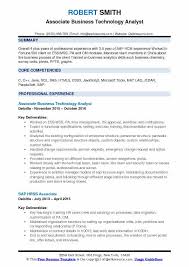 Business Technology Analyst Resume Samples Qwikresume