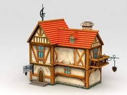 Cartoon Medieval City House Free 3d Model House 3d Model City House 3d Model
