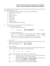 (pompa sentrifugal) no.1 sebuah pompa sentrifugal mengeluarkan air pada kecepatan 110 liter/s pada kecepatan 1450 rpm dengan head 23 meter. Perhitungan Pompa