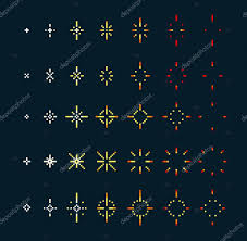 Pixel Art Stars Game Icons Set The Effect Of Sparkling Stars For Emotions Pixel Art Pixel Art Games Pixel Art Tutorial