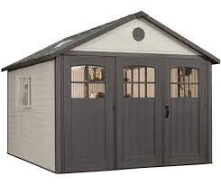 Easy up storage for your backyard. Lifetime 11x16 Plastic Storage Shed Kit W 9 Wide Doors 6417 20125