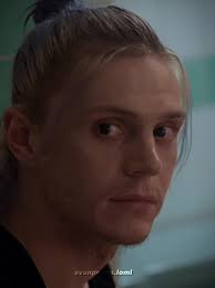 Evan Peters with Blue Hair