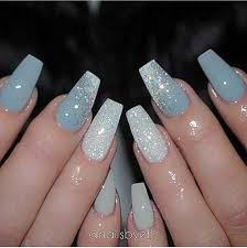 See more ideas about acrylic nails, nails, acrylic. Blue And Grey Nails Blue Acrylic Nails Nails Gorgeous Nails