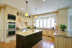 antique white with glaze dark island