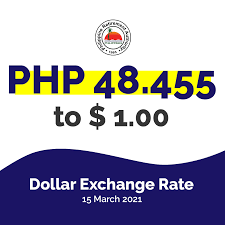 Piso) is derived from the spanish silver coin real de a ocho or spanish dollar, in wide circulation in the entire america and southeast asia during the 17th and 18th centuries, through its use in the spanish colonies and even in the united states and canada. Philippine Retirement Authority Pra 15 March 2021 Philippine Peso Us Dollar Rate Stands At Php 48 455 Facebook