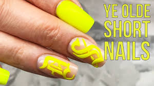 Short acrylic nails are becoming more popular today because it is easy to maintain them and also it does not become a hindrance when you are. Sugared Neon Calligraphy On Short Square Acrylic Nails Youtube