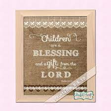 Burlap Lace Nursery Art With Bible Verse Rustic Chic Wall Decor Printable Girl Baby Showe Baby Shower Quotes Trendy Baby Shower Themes Baby Girl Nursery Sign