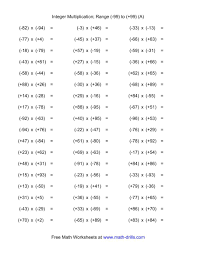Multiplying Integers Range 99 To 99 A