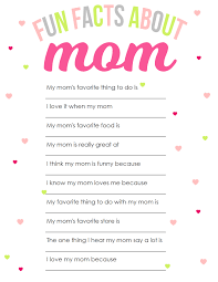 I ask of you, mom / please, mom. Mother S Day Printable Fun Facts About Mom The Girl Creative