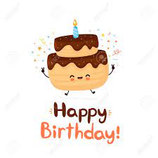 Sweet pastries, muffin, cupcake with cream. Cute Happy Cake With One Candle Happy Birthday Hand Drawn Style Royalty Free Cliparts Vectors And Stock Illustration Image 139747348