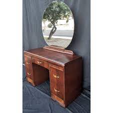 There were missing legs, the veneer was in horrible shape. 1930 S Art Deco Waterfall Style Vanity And Mirror 2 Pieces Chairish