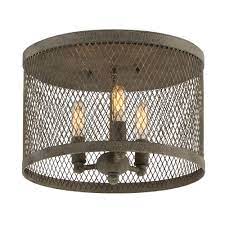 Troy Lighting Village Tavern 3 Light Old Tavern Iron Semi Flush Mount C4840 The Home Depot Semi Flush Ceiling Lights Flush Ceiling Lights Iron Ceiling Lights