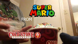 Welcome to my youtube channel. New Cold Stone Creamery From Super Mario Birthday Cake Batter Bash The Shake Youtube