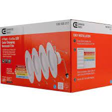 Commercial Electric 5 6 In Color Temperature Selectable Integrated Led Recessed Trim 4 Pack Ns01ca09fr2 259 The Home Depot