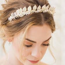 Erica Gold Crown, Swarovski Crystal Bridal Crown, Leaf Crown, Bridal  Accessories, Swarovski Crystal and Pearl Crown, Wedding Crown, Gold
