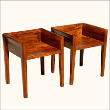 Set Of 2 Contemporary Solid Mango Wood Low Back Chairs Solid Mango Wood Modern Wood Bench Solid Wood Chairs