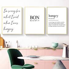 Room wall quotations to inspire your inner self: Kitchen Dining Room Wall Art Prints Decorative Pictures Nordic Black And White Posters Hangry Quotes Wall Art Canvas Shopee Philippines