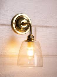 Pixley Skinny Ribbed Glass Contemporary Bathroom Light Bathroom Wall Lights Glass Wall Lights Wall Lights