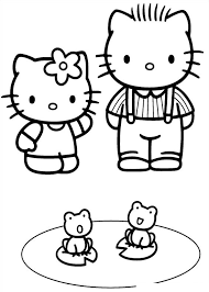 A beautiful picture full of hello kitty! Hello Kitty And Her Dad Free Coloring Pages Coloring Pages