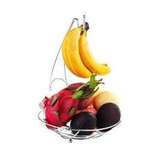 Need a fruit bowl with a banana hook but don't want to spend a lot on one? Buy Fruit Tree Bowl With Banana Hanger Decorative Fruit Basket 10 X 14 Large Capacity Fruit Stand Holder Durable Storage Premium Chrome Finish Iron Fruit Container Online In Bahrain B01l6fsyim