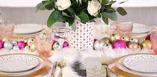 A lovely rustic table setting with vibrant shades of pink. White Pink Christmas Tablescape For A Ladies Night Dinner Party Celebrations At Home