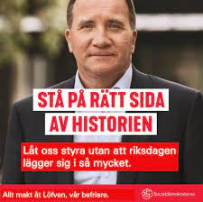 Löfven 'slänger sig med' ord och uttryck som inte överensstämmer med verkligheten, t ex han påstår att 'fri hyressättning' inte är 'marknadshyror' (här). Sta Pa Ratt Sida Av Historien Satir Sweden