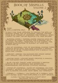 Book Of Mispells Vol 2 Mr Jamesgifford Dungeons And Dragons Homebrew Dnd Dragons Dungeons And Dragons Game