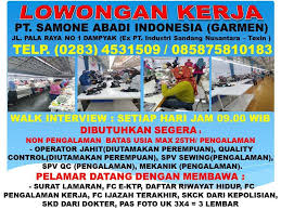 8 (samping rsu margono) purwokerto (53181). Infotegal Loker Pt Samone Abadi Indonesia Garmen Walk Facebook