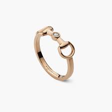 Gucci Horsebit Diamond Ring in 18K Rose Gold | ‎YBC796168001