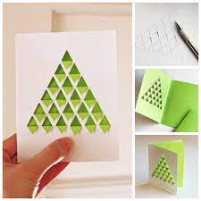 So if you are confused how to make a birthday card, then go ahead with. Creative Ideas Diy Geometric Christmas Tree Card