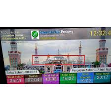 Waktu solat kuala lumpur edisi 15 ogos 2019 bersamaan 14 zulhijjah 1440 hijrah #waktusolat cara mengerjakan solat zuhur, asar, isyak dengan betul dan sempurna. Jam Masjid Tv Jadual Solat Guna Tv Led Lcd Screen Shopee Malaysia