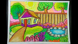 Menggambar dan mewarnai untuk anak anak oleh colorfulworld. Cara Menggambar Dan Mewarnai Rumah Dan Halaman Disertai Petunjuk Warna Yang Dipakai Youtube