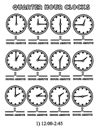 wikijunior tell time clock coloring book quarter hr clock 1